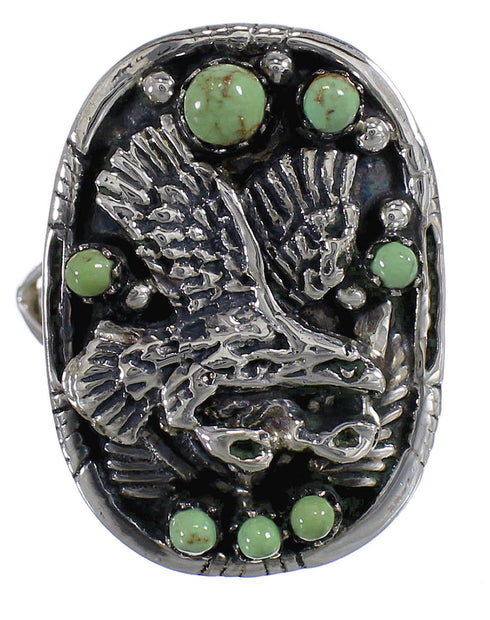 Turquoise And Sterling Silver Eagle Ring Size 7 RX80563